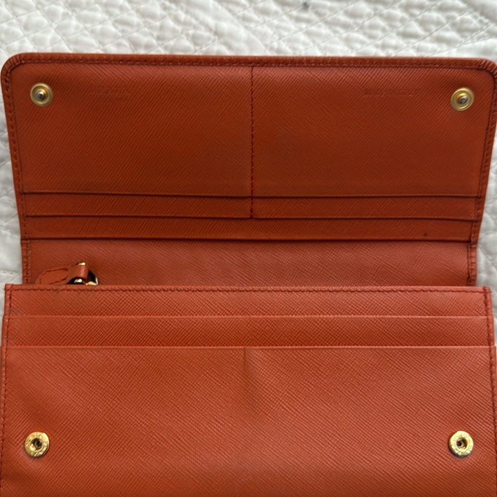 Authentic Prada Orange Wallet - image 2